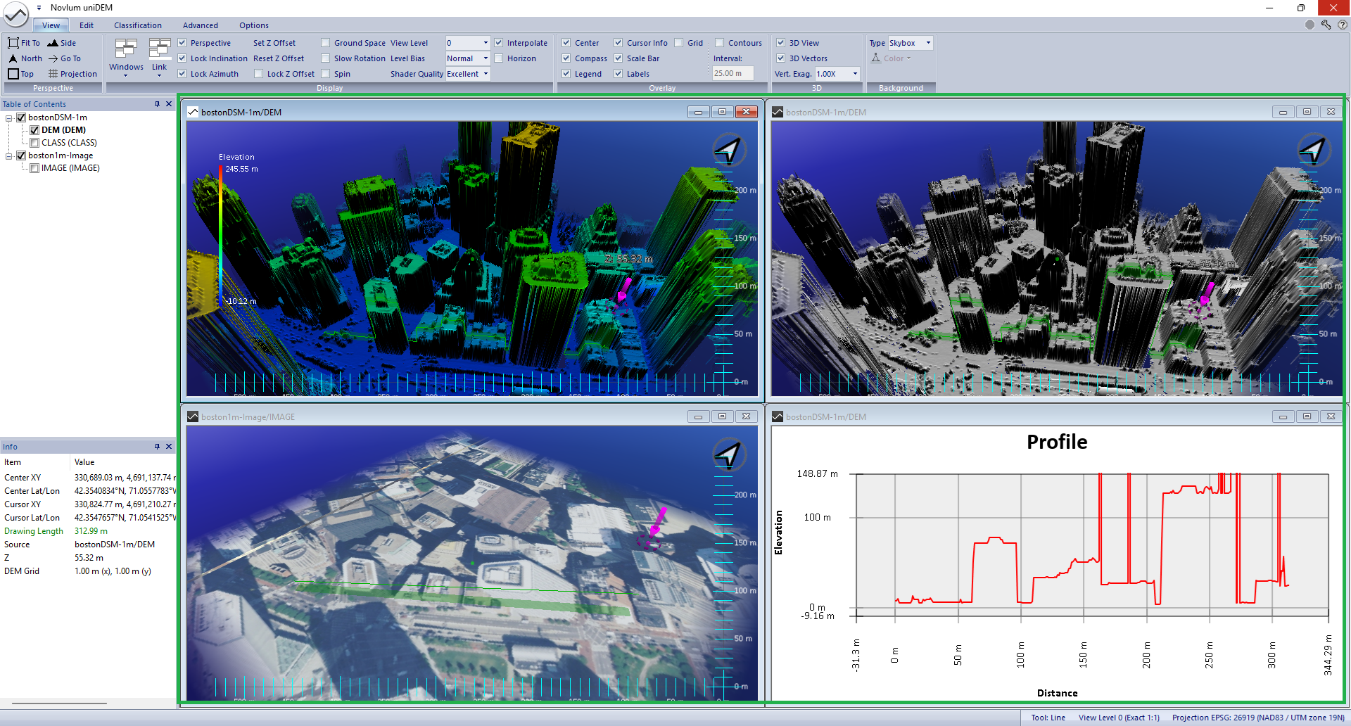 uniDEM data views
