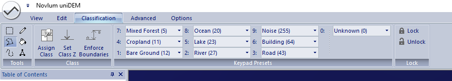 classification tab