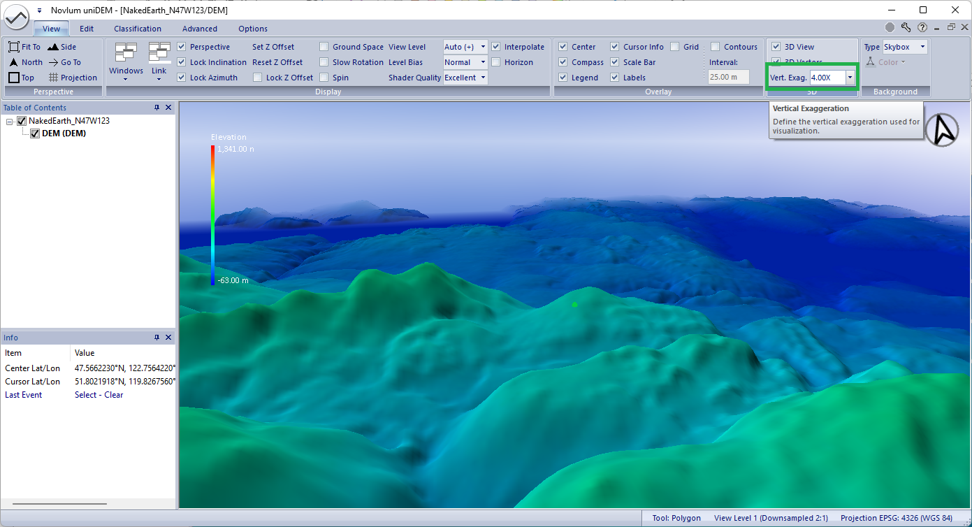 3D dem rendering